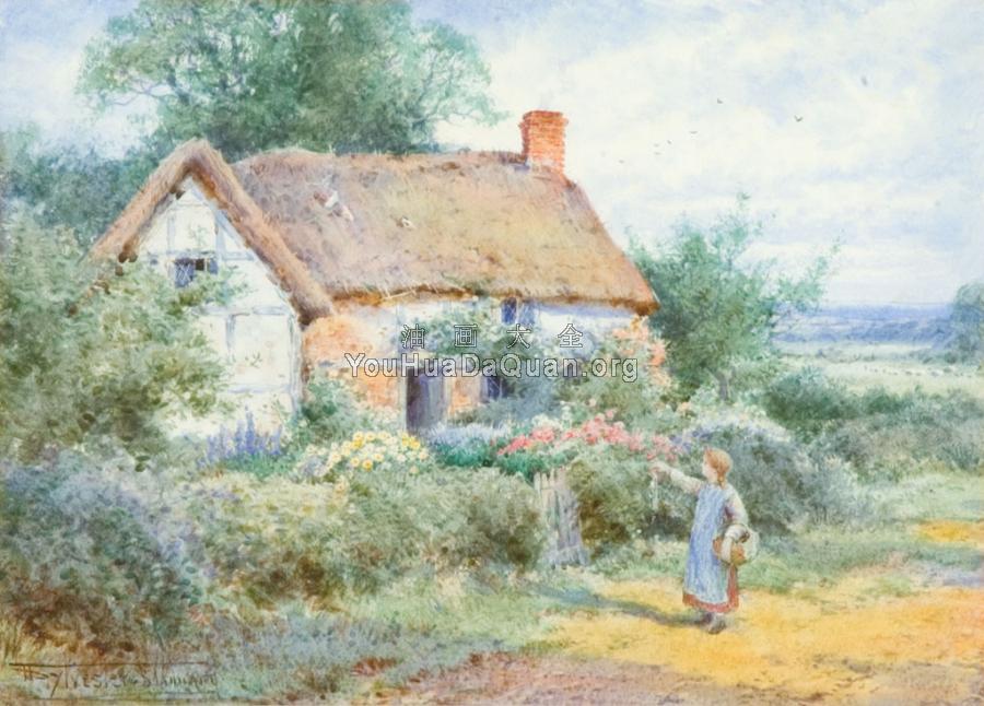 A Bedfordshire Cottage - 亨利·约翰·西尔维斯特·斯坦纳德